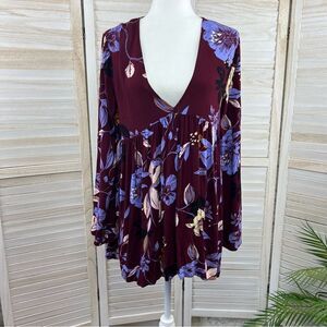 Free People Bella Bell Sleeve Boho Tunic Top Medium